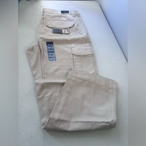 NWT Basic Editions Cargo Men’s Pant 36WX 30L Sits At The Natural Waist Beige